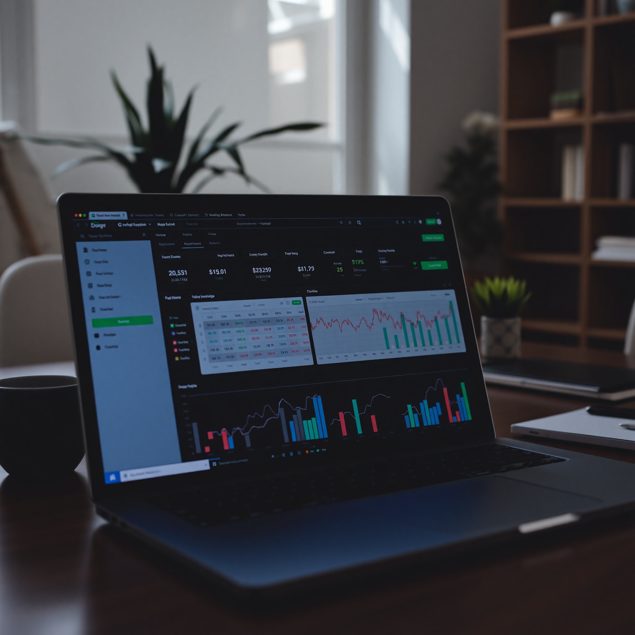 Computer screen displaying investment account statements and portfolio dashboard